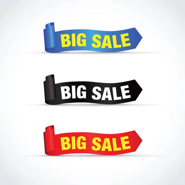 A set of big big sale signs — Stock Vector