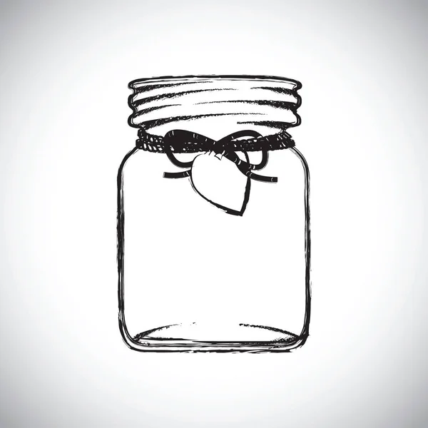 Jam jar blanco y negro ilustración — Archivo Imágenes Vectoriales