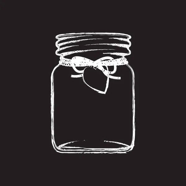 Jam jar blanco y negro ilustración — Vector de stock