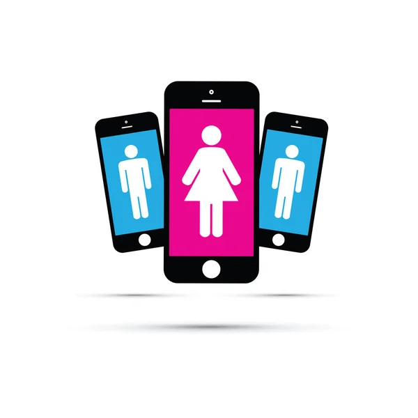 Dating-App für Männer und Frauen — Stockvektor