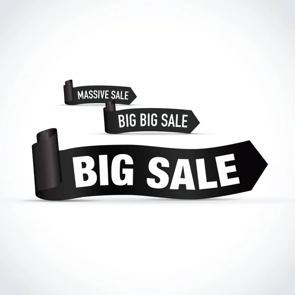 Big sale sign set in black — Stock Vector