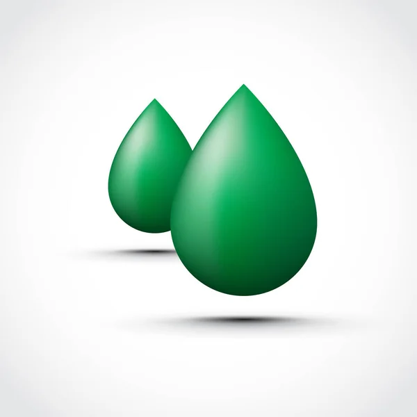 Gotas de agua verde — Vector de stock