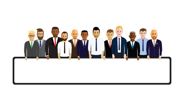 Hommes d'affaires dans une ligne — Image vectorielle