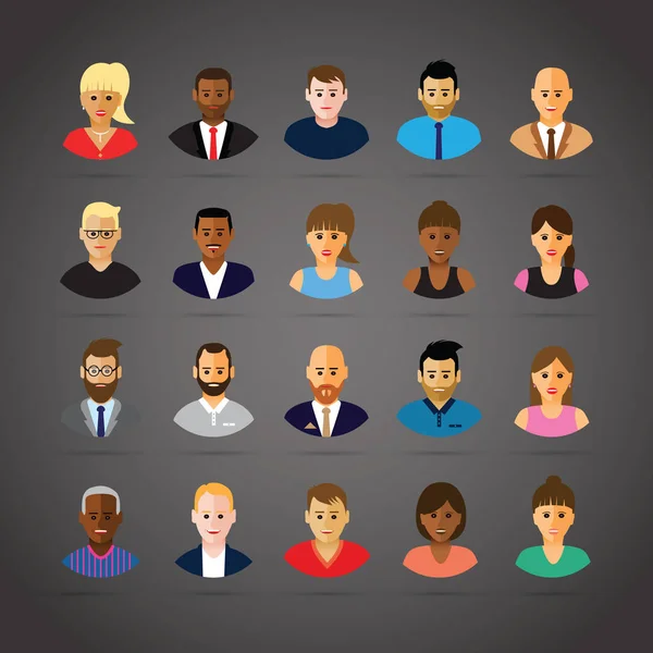 Conjunto de perfiles personas — Vector de stock