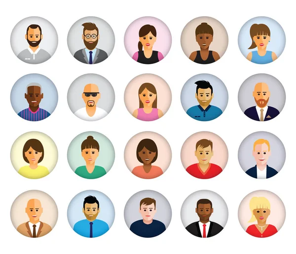 Conjunto de perfiles personas — Vector de stock