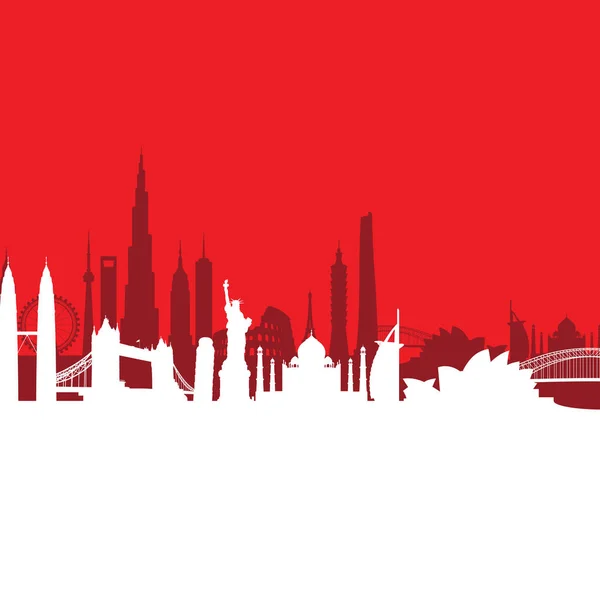 Fond de paysage urbain rouge — Image vectorielle