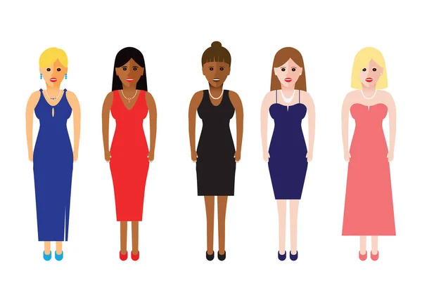 Les femmes en ligne — Image vectorielle