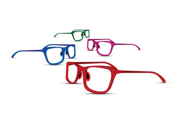 ชุดของแว่นตาที่มีสีสัน — ภาพเวกเตอร์สต็อก