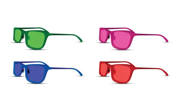 Kolorowy zestaw okularów przeciwsłonecznych — Wektor stockowy