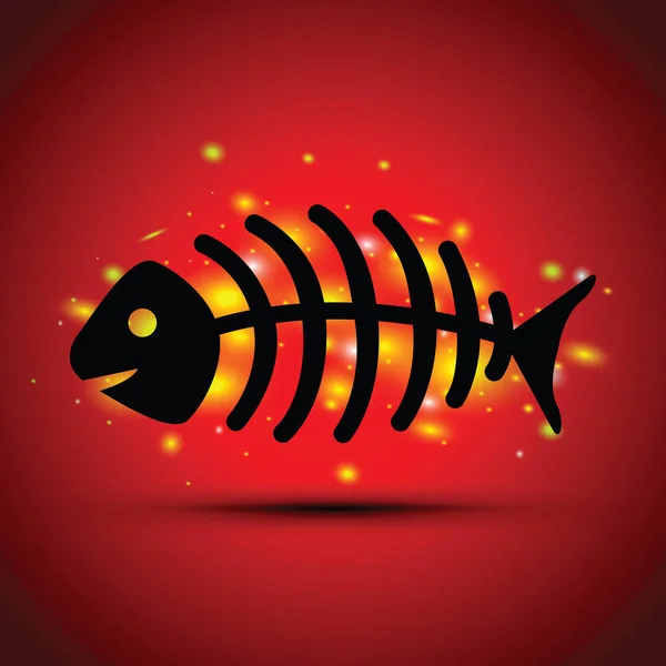 Un poisson noir — Image vectorielle