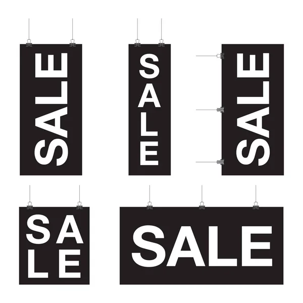 Set of sale hanging signs — Stock Vector