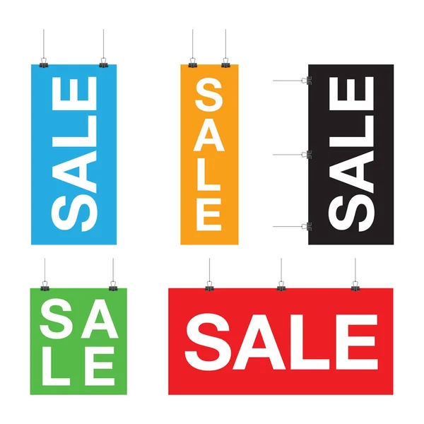 Set of sale hanging signs — Stock Vector