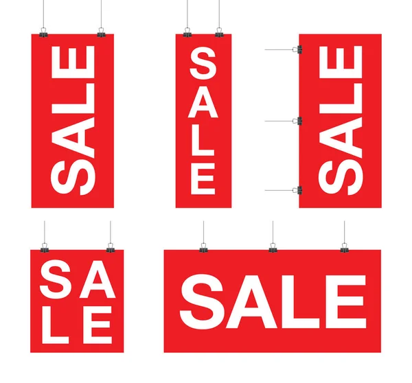 Red sale set sign — Stock Vector