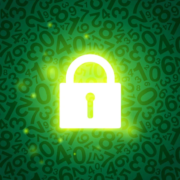绿色发光锁 — 图库矢量图片