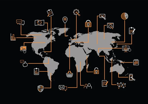 Carte de gestion internet — Image vectorielle