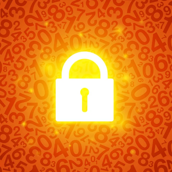橙色发光的锁 — 图库矢量图片
