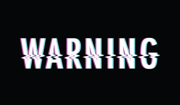 Warning glitch text — Stock Vector