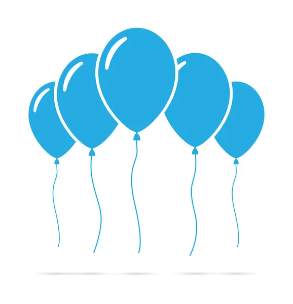 Uppsättning av blå ballonger — Stock vektor