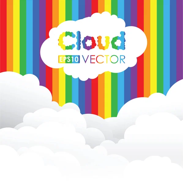 Fondo de nubes de arco iris — Vector de stock