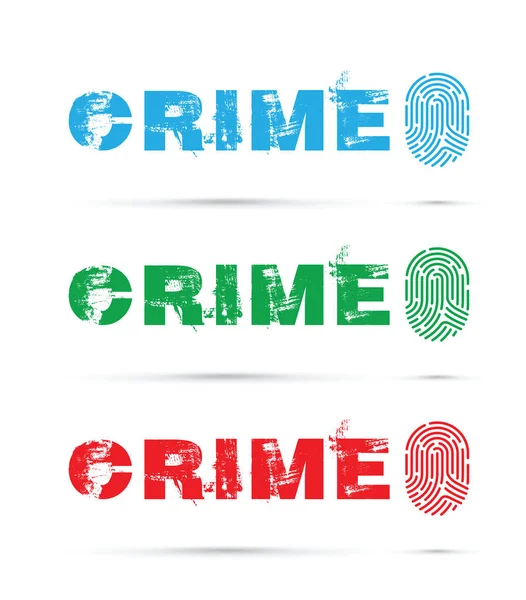 Set di impronte digitali del crimine — Vettoriale Stock