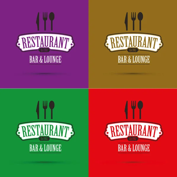 Set logo ristorante — Vettoriale Stock