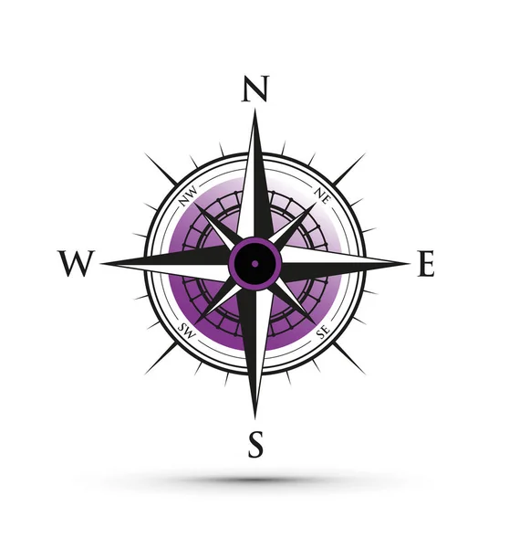 Фиолетовый и черный компас — стоковый вектор