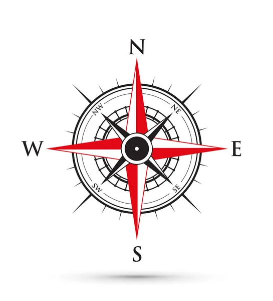Czerwony i czarny kompas — Wektor stockowy