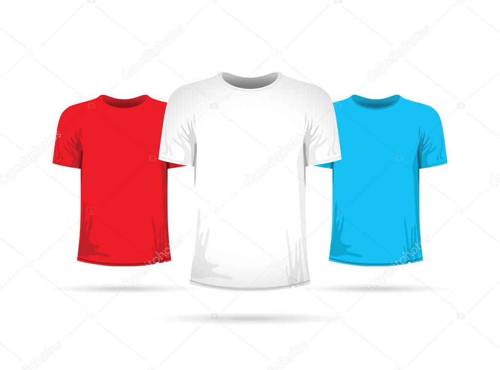 Set of three shirts with different colors