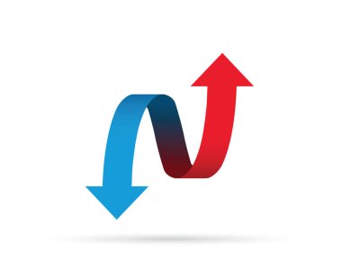 red and blue arrows clipart