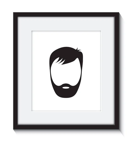 Beard man in a frame — Stock Vector