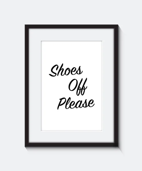 Shoe off please frame — Stock Vector