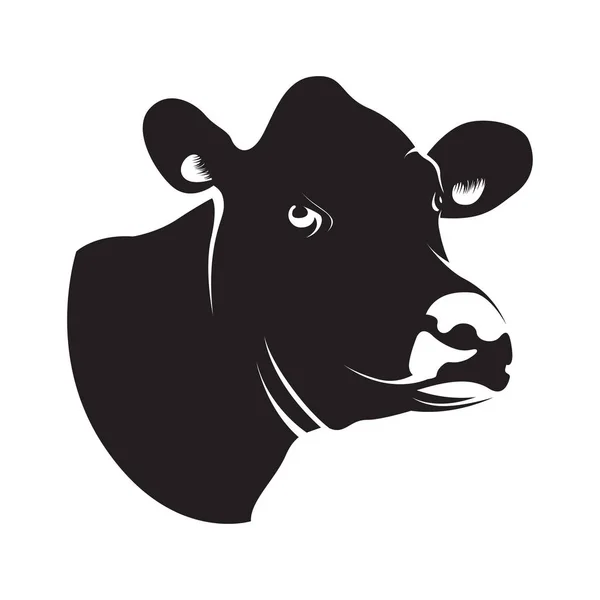Vaca head2black — Vector de stock