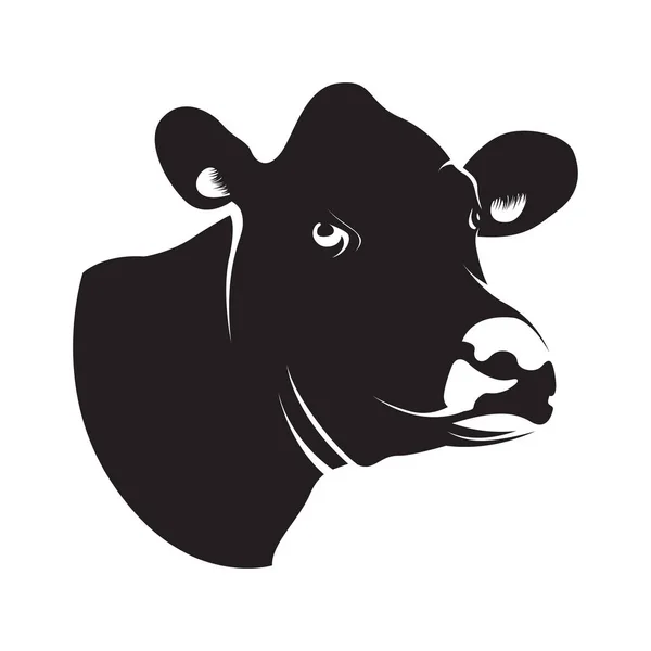 Vaca head2black — Archivo Imágenes Vectoriales