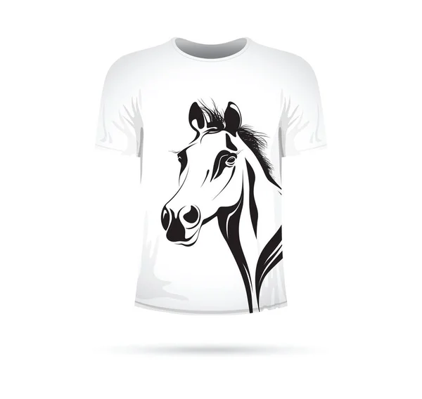 Abstrakta hästar huvud t-shirt — Stock vektor
