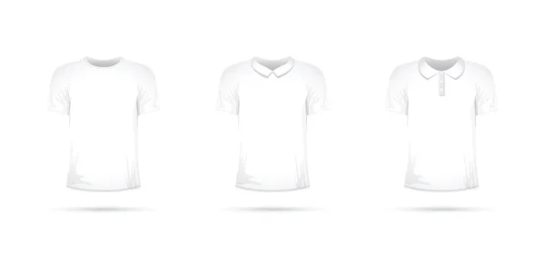 Conjunto de camisetas blancas — Vector de stock