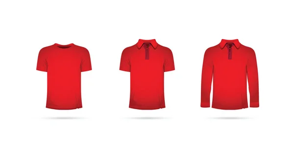 Conjunto rojo de camisetas — Archivo Imágenes Vectoriales