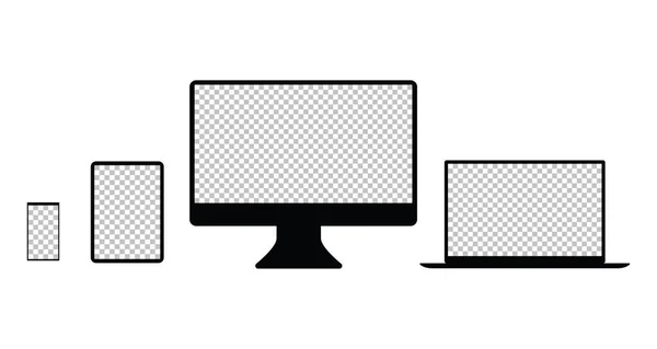 Ordenador pad teléfono y portátil — Archivo Imágenes Vectoriales