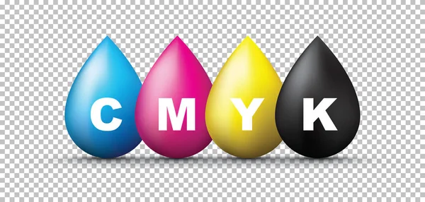 Salpicaduras de tinta Cmyk — Vector de stock