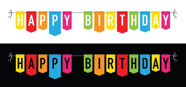 Happy birthday colourful bunting background — Stock Vector