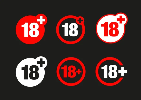 Eighteen Years Icon Set Stock Vector