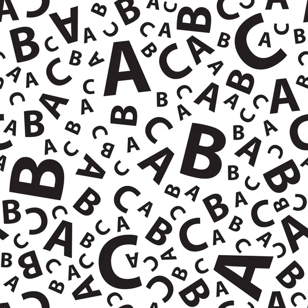 Schwarz Und Weiß Abc Buchstaben Hintergrund Nahtlos — Stockvektor