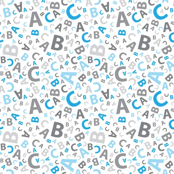 Bleu Gris Abc Lettre Fond Sans Couture — Image vectorielle