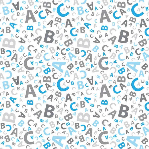 Blauwe Grijze Abc Letter Achtergrond Naadloos — Stockvector