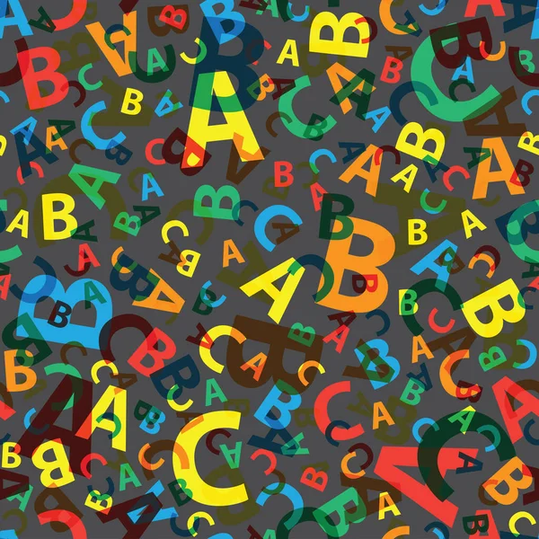 多色のAbc文字の背景シームレス — ストックベクタ