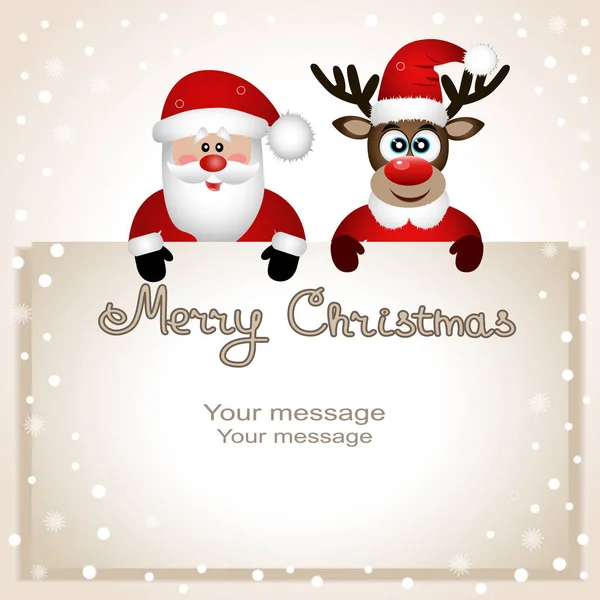 Kartpostal Christmas Ren geyiği ve Santa ile.