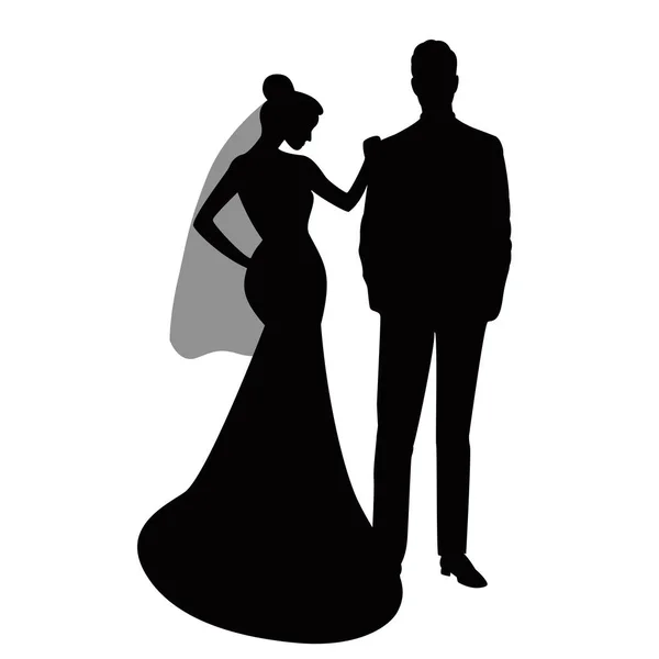 Download bride and groom silhouette on a white background — Stock Vector © pavlentii #82189662