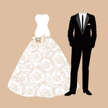 Gelin ve damat giyim.