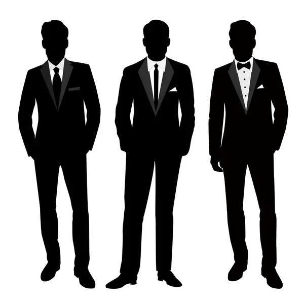 Traje y esmoquin para hombre de boda . — Vector de stock