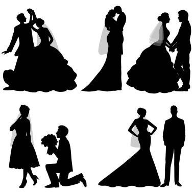 Gelin ve damat. Ayarla.