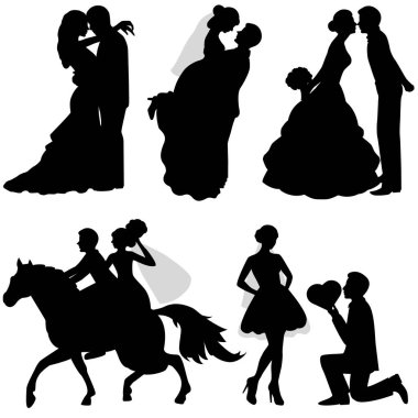 Gelin ve damat. Ayarla. 